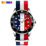 men quartz watch SKMEI brand 30M waterproof nylon strap fashion auto date watches hot male clock wristwatches masculino relojes