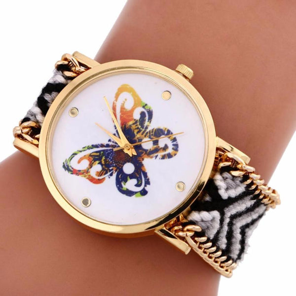 Colorful Knitted Butterfly Quartz Watch