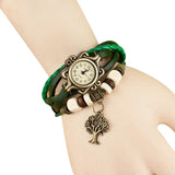 Vintage Leather Quartz Bracelet Watch