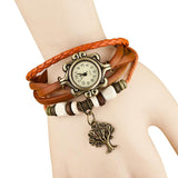 Vintage Leather Quartz Bracelet Watch