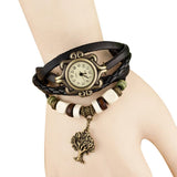 Vintage Leather Quartz Bracelet Watch