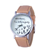 Hot Women Leather Watch Whatever I am Late Anyway Letter Watches