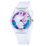 Candy colors Fashion Kids Watches Transparent Clock Silicone Watches Women Sport Casual Quartz Wristwatches Relogio Feminino