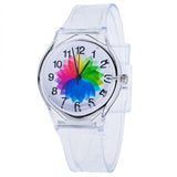 Candy colors Fashion Kids Watches Transparent Clock Silicone Watches Women Sport Casual Quartz Wristwatches Relogio Feminino