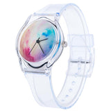 Candy colors Fashion Kids Watches Transparent Clock Silicone Watches Women Sport Casual Quartz Wristwatches Relogio Feminino