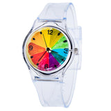 Candy colors Fashion Kids Watches Transparent Clock Silicone Watches Women Sport Casual Quartz Wristwatches Relogio Feminino