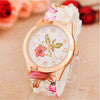 High Quality Quartz watch Wrist Watches Women Girl Watch top brand luxury Silicone Printed Flower Causal Reloj #LSIN