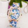 High Quality Quartz watch Wrist Watches Women Girl Watch top brand luxury Silicone Printed Flower Causal Reloj #LSIN