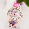 High Quality Quartz watch Wrist Watches Women Girl Watch top brand luxury Silicone Printed Flower Causal Reloj #LSIN