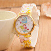 High Quality Quartz watch Wrist Watches Women Girl Watch top brand luxury Silicone Printed Flower Causal Reloj #LSIN