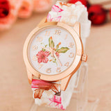 High Quality Quartz watch Wrist Watches Women Girl Watch top brand luxury Silicone Printed Flower Causal Reloj #LSIN