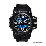 BOAMIGO brand men sport watches dual display LED digital analog wrist watch swim waterproof yellow gift clock Relogios Masculino