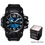 BOAMIGO brand men sport watches dual display LED digital analog wrist watch swim waterproof yellow gift clock Relogios Masculino