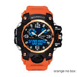 BOAMIGO brand men sport watches dual display LED digital analog wrist watch swim waterproof yellow gift clock Relogios Masculino