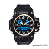 BOAMIGO brand men sport watches dual display LED digital analog wrist watch swim waterproof yellow gift clock Relogios Masculino