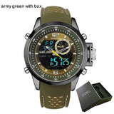 men sports watches dual display quartz watches analog digital LED watches rubber strap BOAMIGO brand Electronic 30M wristwatches