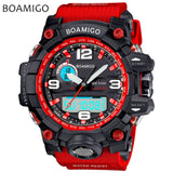 men sports watches dual display analog digital LED Electronic quartz watches BOAMIGO brand 50M water resistant swimming watches