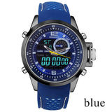 men sports watches dual display analog digital LED watches BOAMIGO brand Electronic quartz watches rubber band  30M waterproof