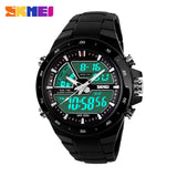 SKMEI Brand Men Sport Watches dual display Digital analog quartz LED Wristwatches rubber strap swim waterproof  creative watch