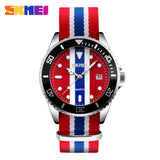 men quartz watch SKMEI brand 30M waterproof nylon strap fashion auto date watches hot male clock wristwatches masculino relojes