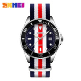 men quartz watch SKMEI brand 30M waterproof nylon strap fashion auto date watches hot male clock wristwatches masculino relojes