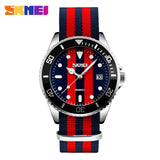 men quartz watch SKMEI brand 30M waterproof nylon strap fashion auto date watches hot male clock wristwatches masculino relojes