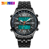 2016 new SKEMI men fashion sports military Chronograph quartz watch LED digital analog alarm black wristwatches 30m waterproof