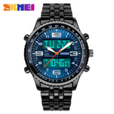 2016 new SKEMI men fashion sports military Chronograph quartz watch LED digital analog alarm black wristwatches 30m waterproof