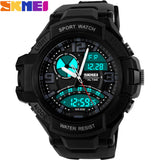 2017 SKMEI Brand Men fashion Sports Watches analog Digital LED Quartz  swim Wristwatches black rubber band relogio masculino