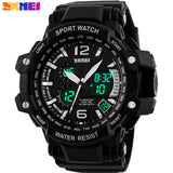 SKMEI 2017 New china Brand Men fashion sports Watches analog digital LED display 50M waterproof Wristwatches chronograph PU band