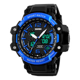 SKMEI 2017 New china Brand Men fashion sports Watches analog digital LED display 50M waterproof Wristwatches chronograph PU band