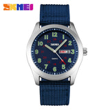 SKMEI 2017 popular Brand Men watches fashion quartz-watch silver case Wristwatches 50m waterproof nylon strap relogio masculino