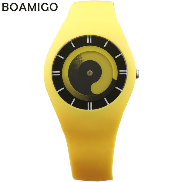 BOAMIGO creative women sport quartz watches fashion dress ladies rubber band watches women's red blue wristwatches clock relojes